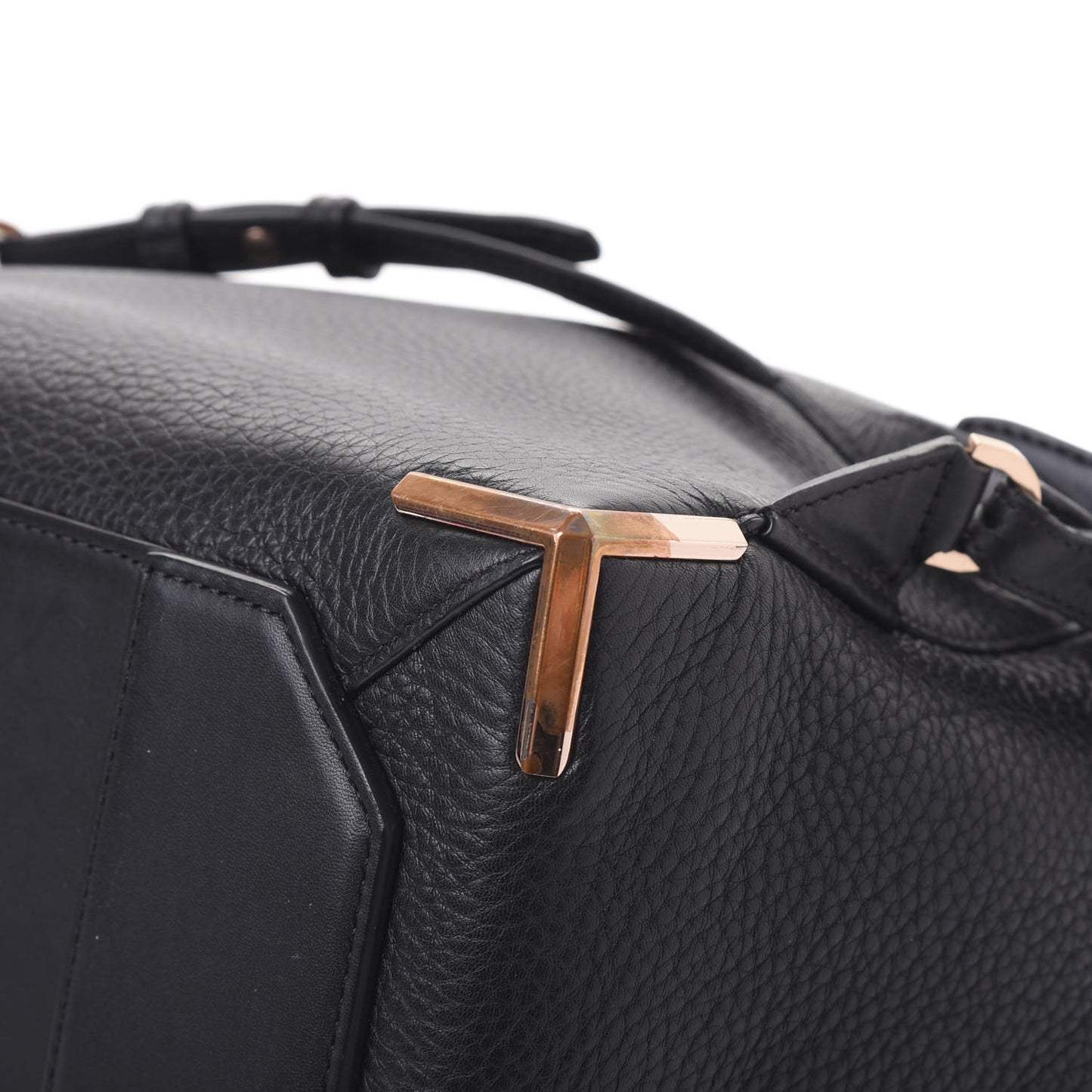 Pebbled Calfskin Prisma Skeletal Backpack Black Rose Gold Hardware