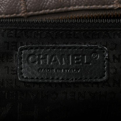 Chanel Caviar Square Stitched Bowler Grey 6 of 17