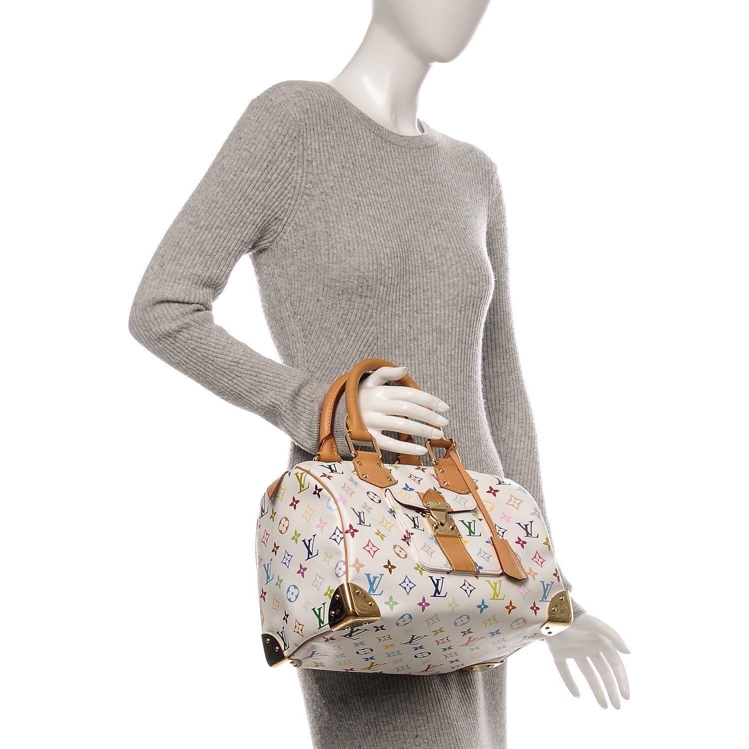 Louis Vuitton Monogram Multicolor Speedy 30 White 2 of 7