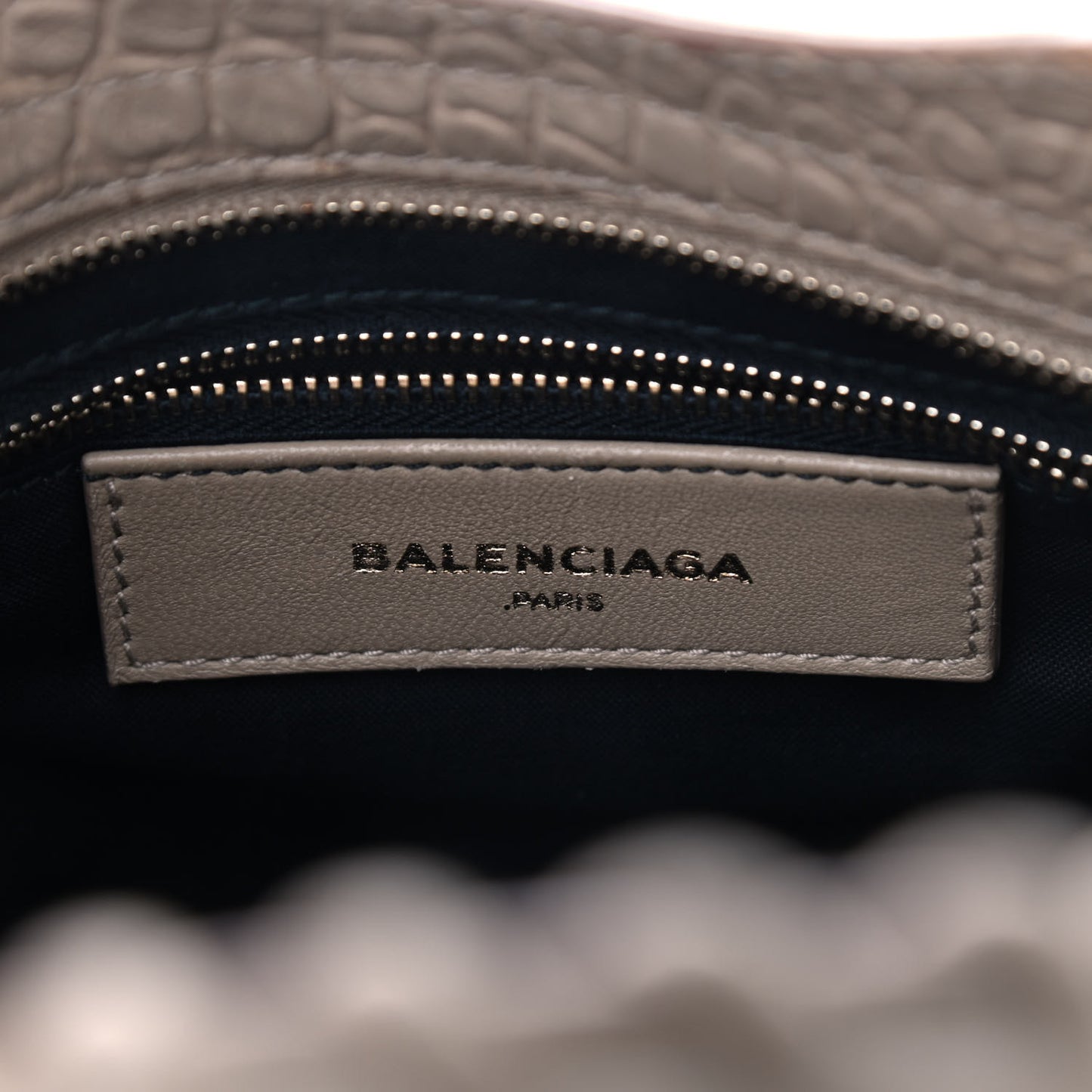 Calfskin Crocodile Embossed Classic Gold Hardware Mini City Beige Latte