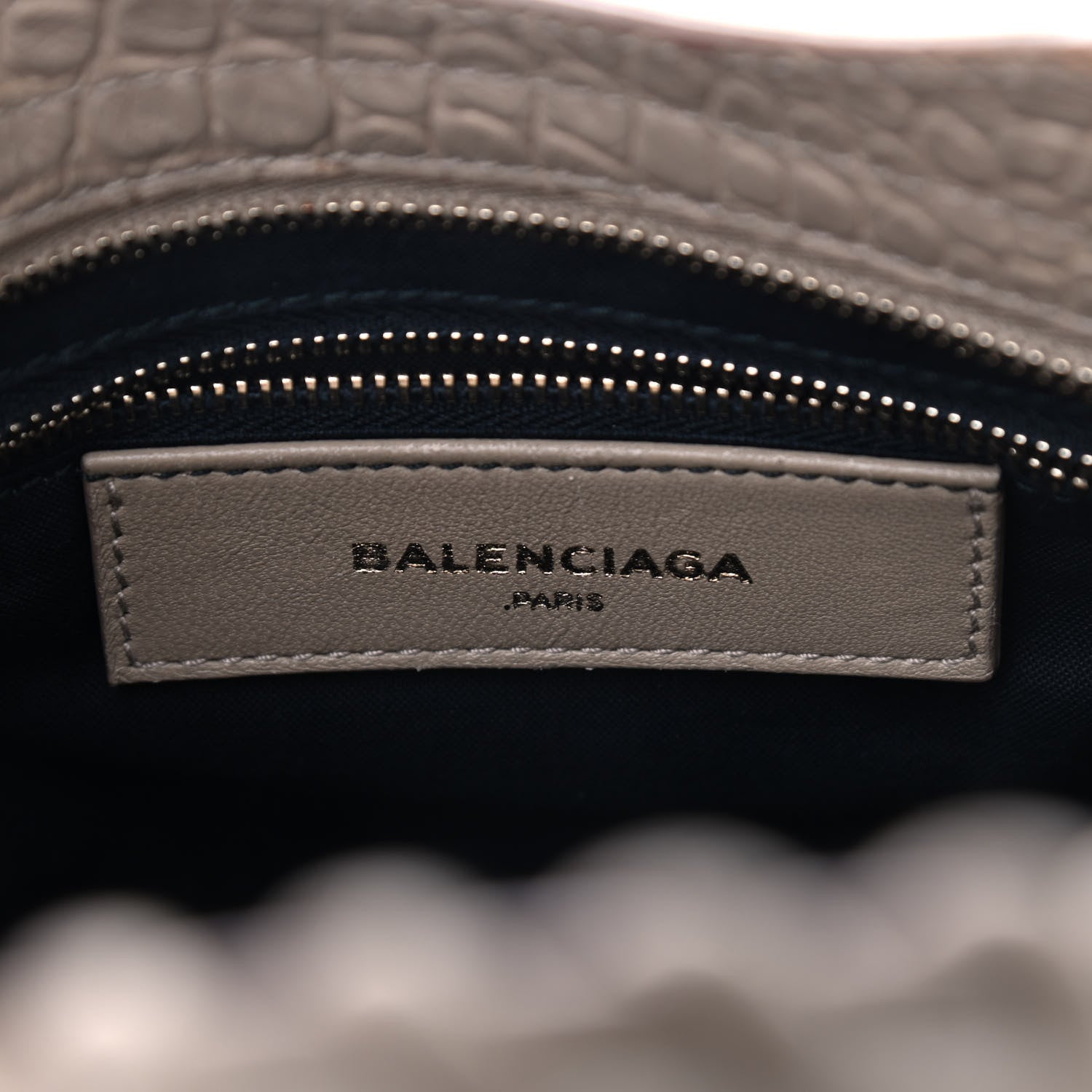 Balenciaga Calfskin Crocodile Embossed Classic Gold Hardware Mini City Beige Latte 6 of 9
