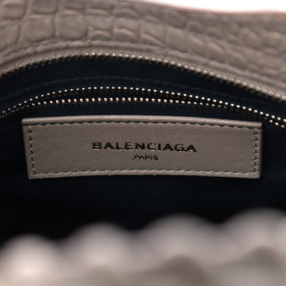 Balenciaga Calfskin Crocodile Embossed Classic Gold Hardware Mini City Beige Latte 6 of 9