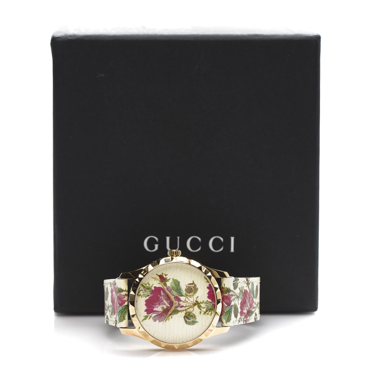Gucci Stainless Steel Calfskin 38mm G-Timeless Floral Quartz Watch Ivory 9 of 9