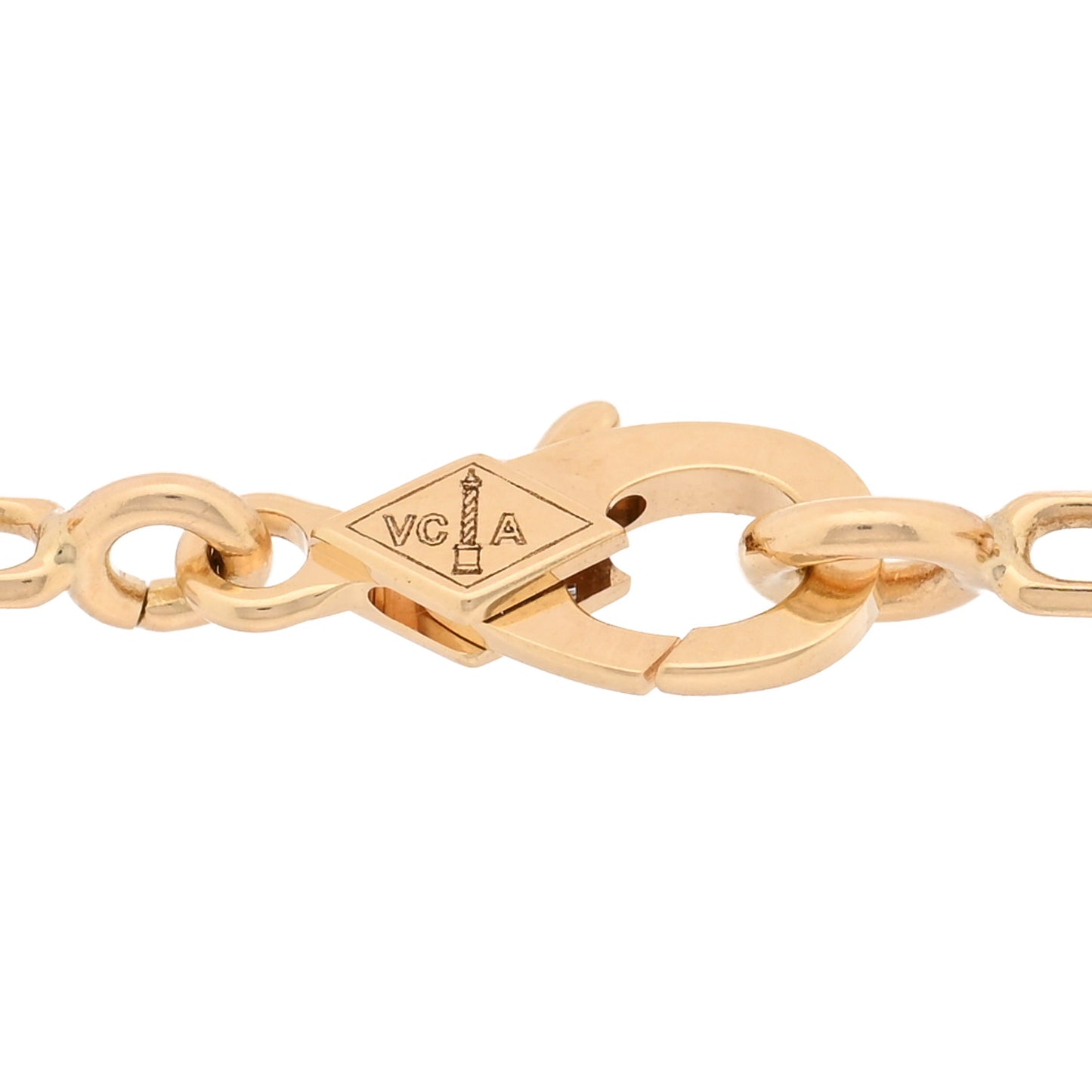 18K Yellow Gold Mother of Pearl 5 Motifs Vintage Alhambra Bracelet