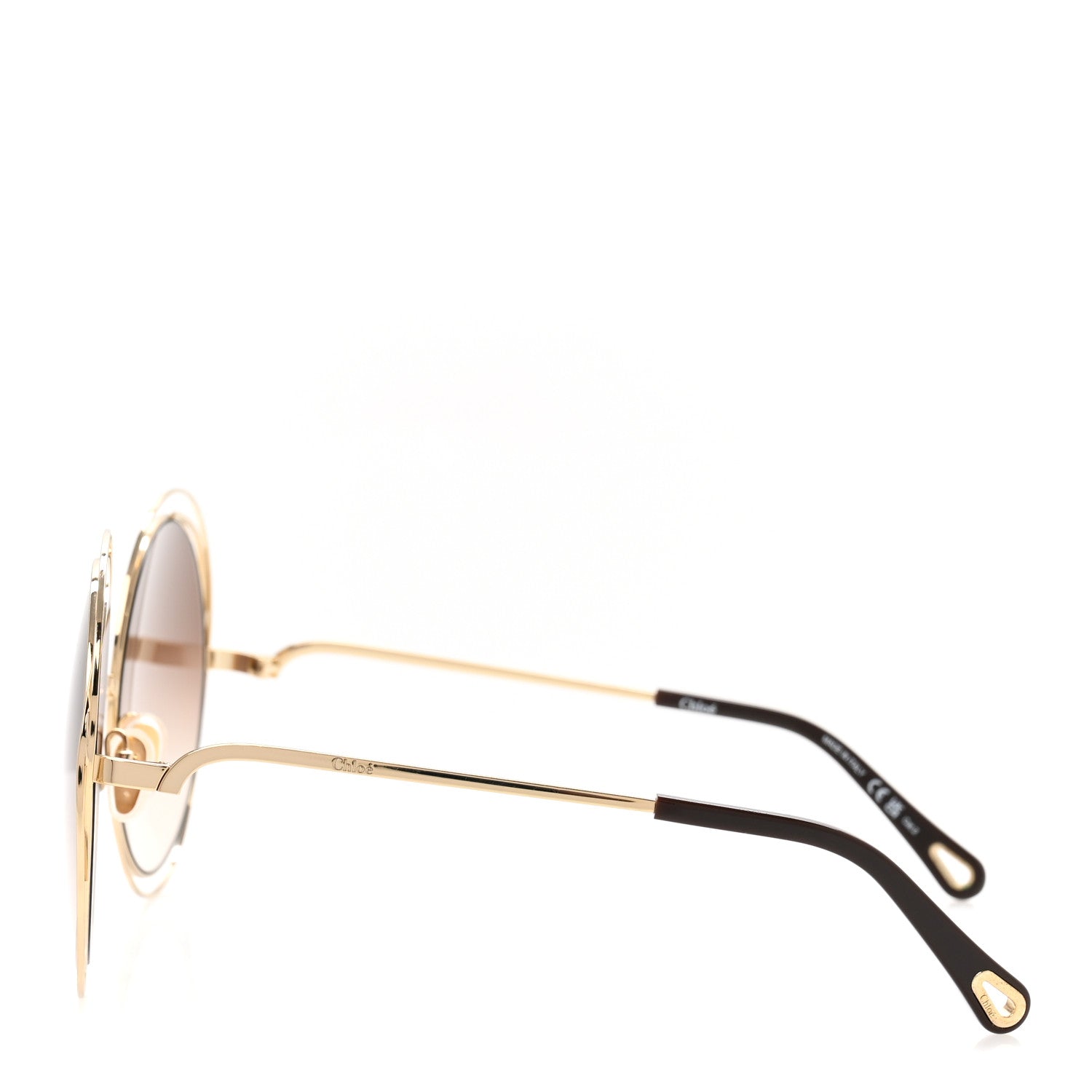 Chloe Metal Oversized Round Sunglasses CH0045S Gold 3 of 7