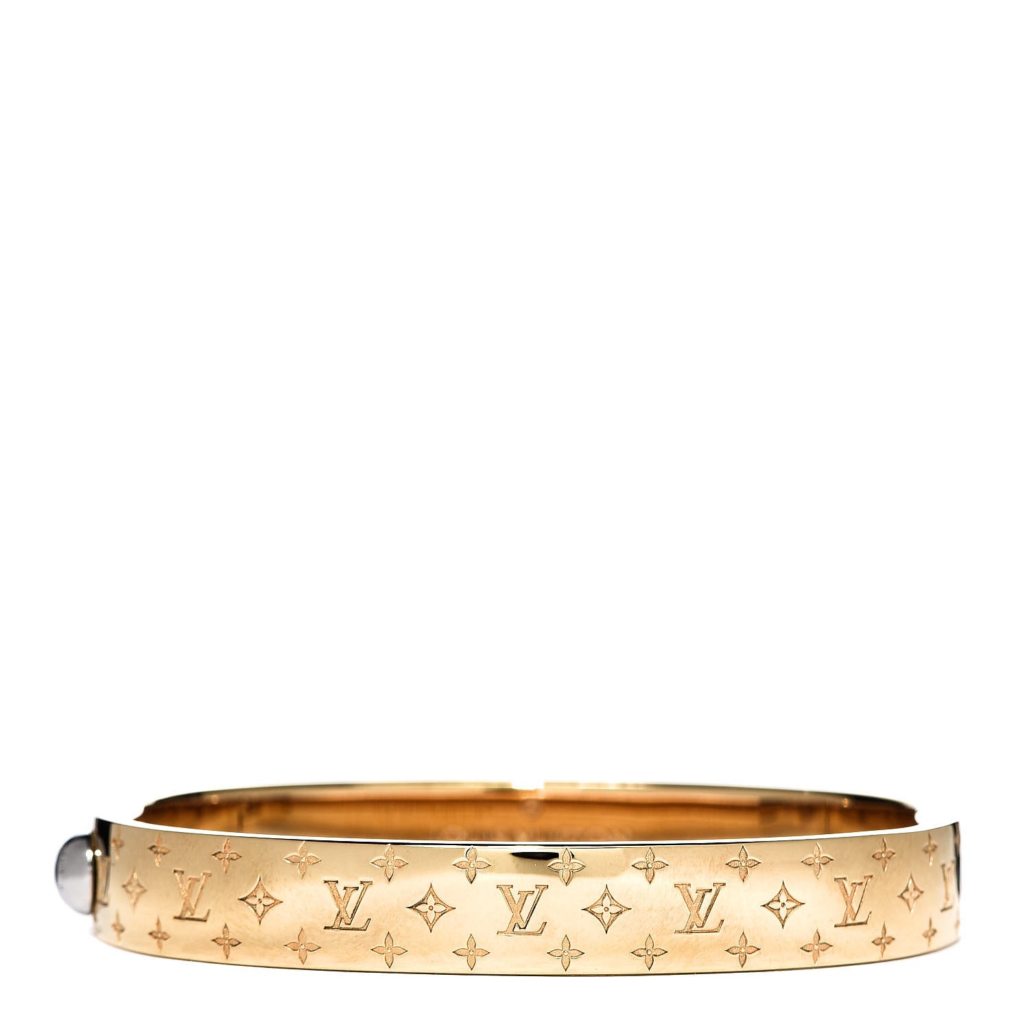 Louis Vuitton Brass Monogram Nanogram Cuff M Gold 1 of 7