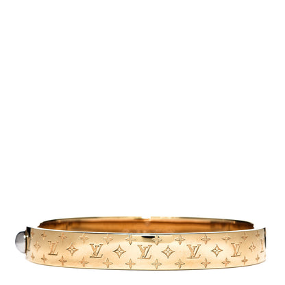 Louis Vuitton Brass Monogram Nanogram Cuff M Gold 1 of 7