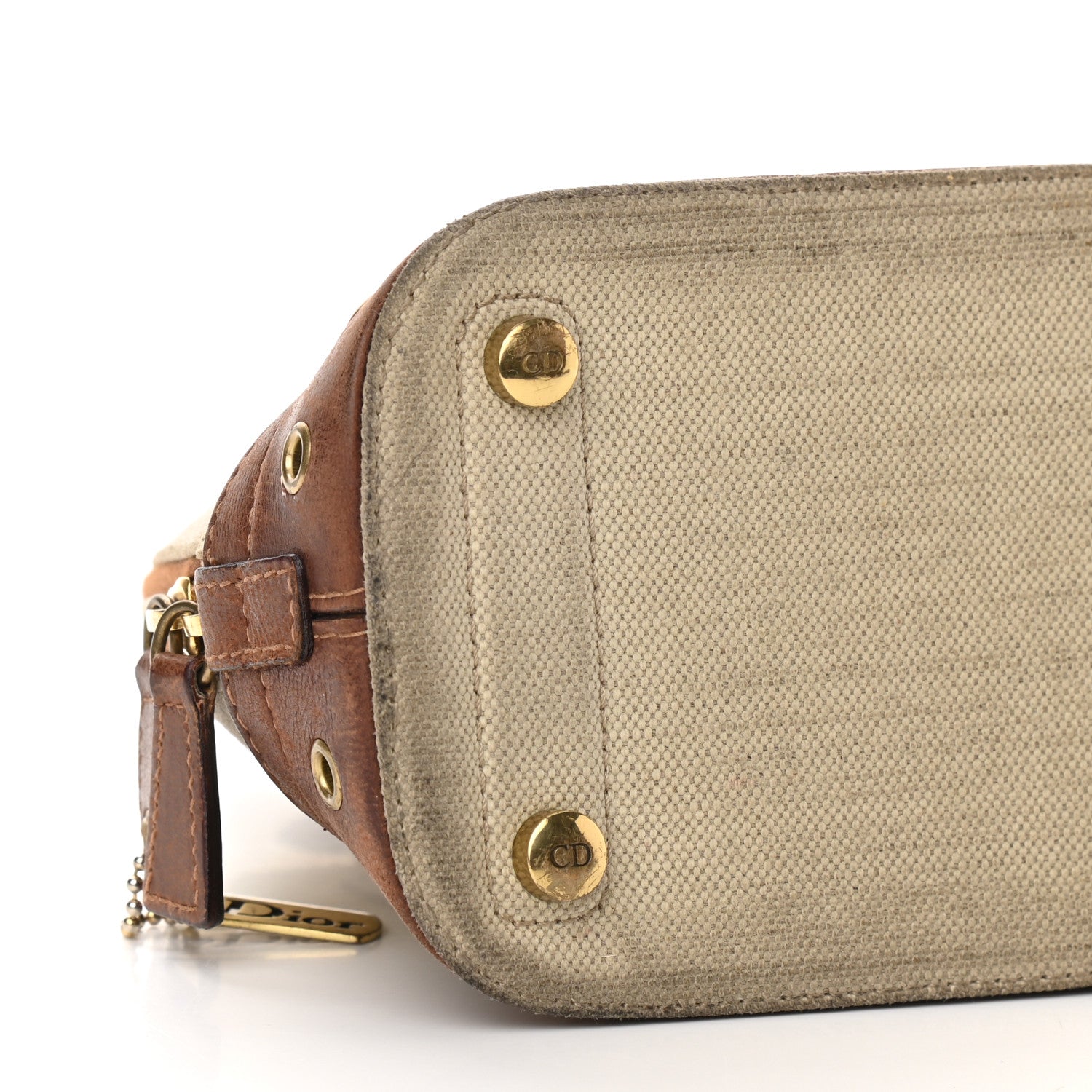Christian Dior Canvas Calfskin Street Chic Top Handle Bag Beige 9 of 15