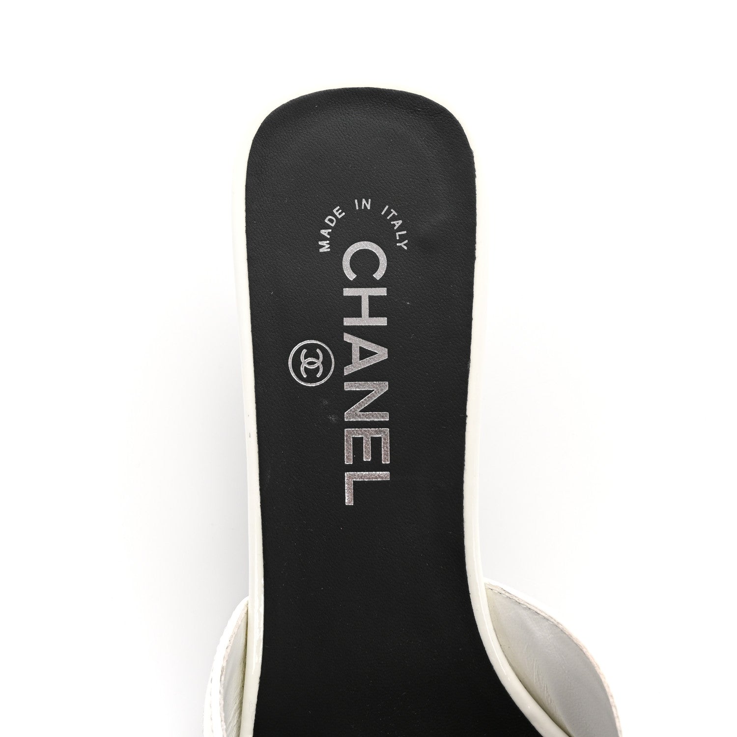 Chanel Patent Calfskin Mules 39 Black White 7 of 10