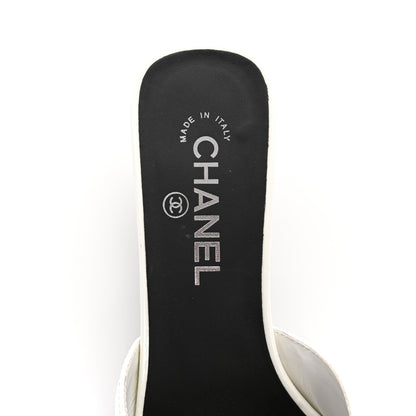Chanel Patent Calfskin Mules 39 Black White 7 of 10