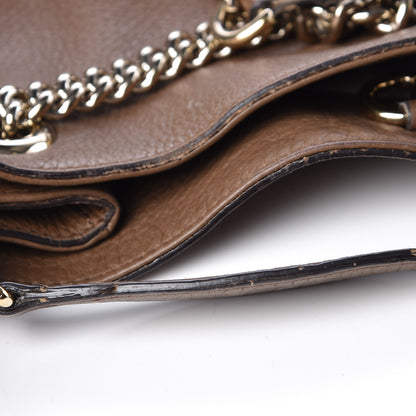 Gucci Pebbled Calfskin Medium Soho Chain Shoulder Bag Maple Brown 14 of 19