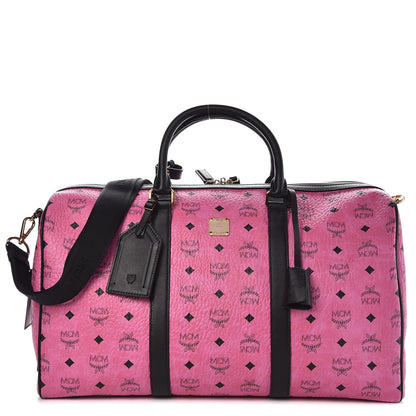 MCM Monogram Visetos Medium Weekender Pink 1 of 15