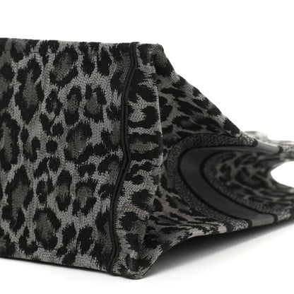 Christian Dior Canvas Embroidered Large Leopard Book Tote Grey 10 of 10