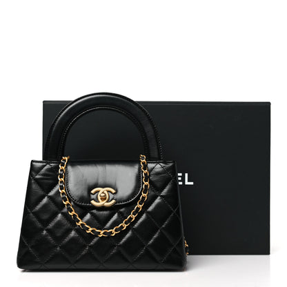 Chanel Shiny Aged Calfskin Quilted Nano Kelly Shopper Black 11 of 11