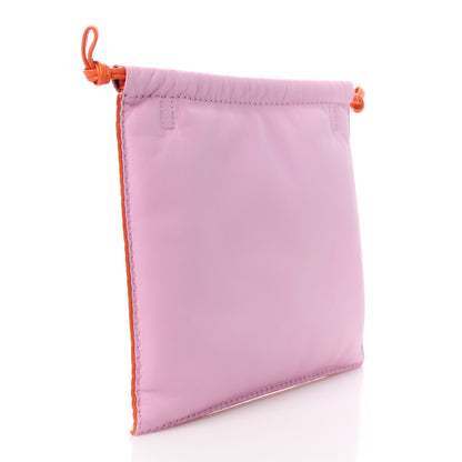 Hermes Milo Lambskin Swift Pilo Pouch Mauve Sylvestre Orange Poppy Bleu De France 3 of 10