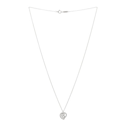 Tiffany Platinum Diamond Enchant Heart Pendant Necklace 2 of 3