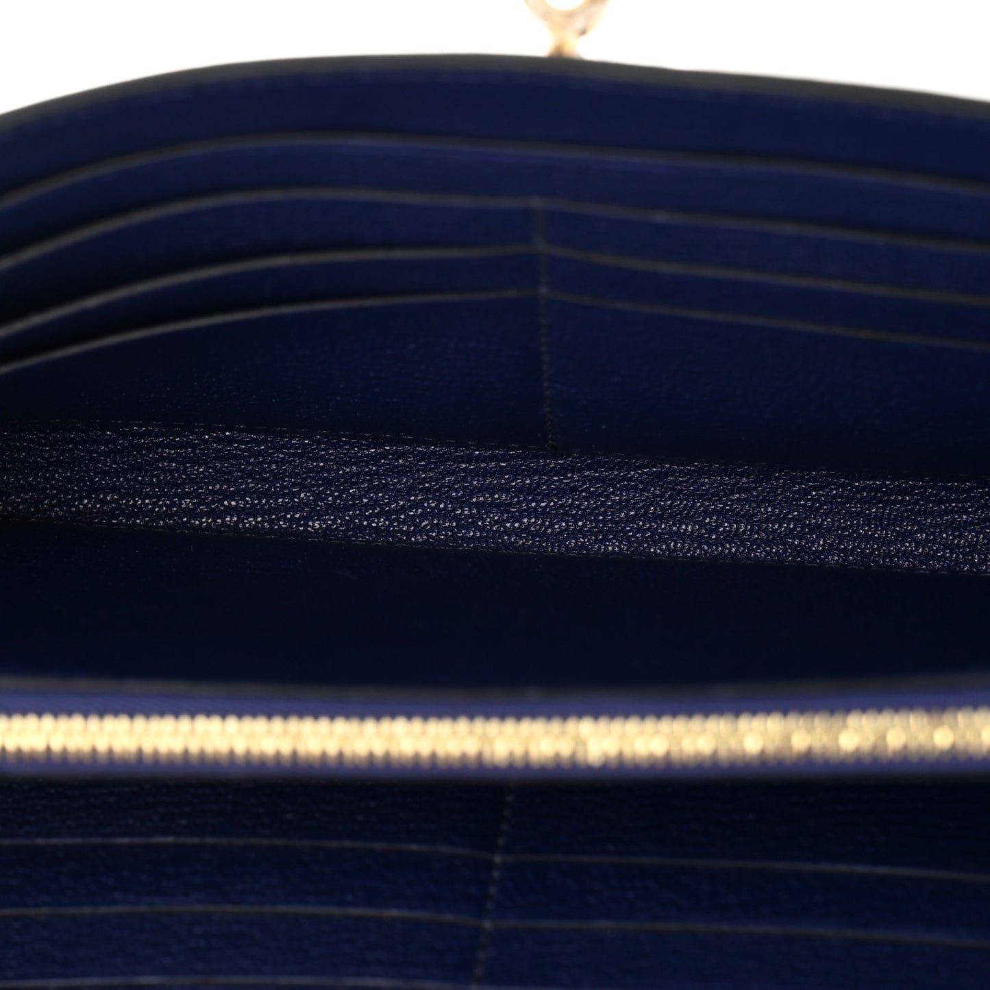 Chevre Mysore Kelly Longue Wallet Bleu Ecre
