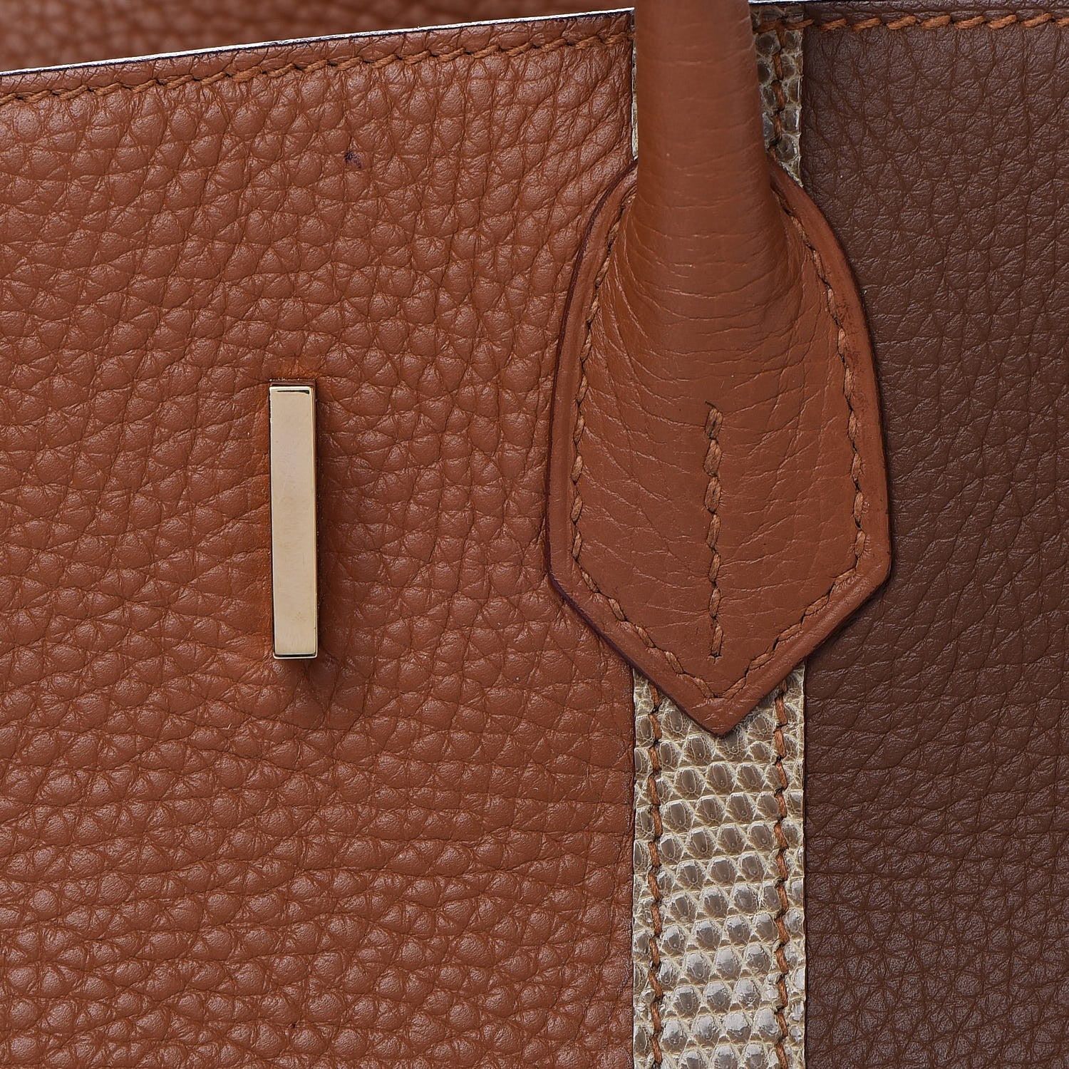 Hermes Taurillon Clemence Lizard Club Birkin 30 Gold Marron D'Inde 12 of 34