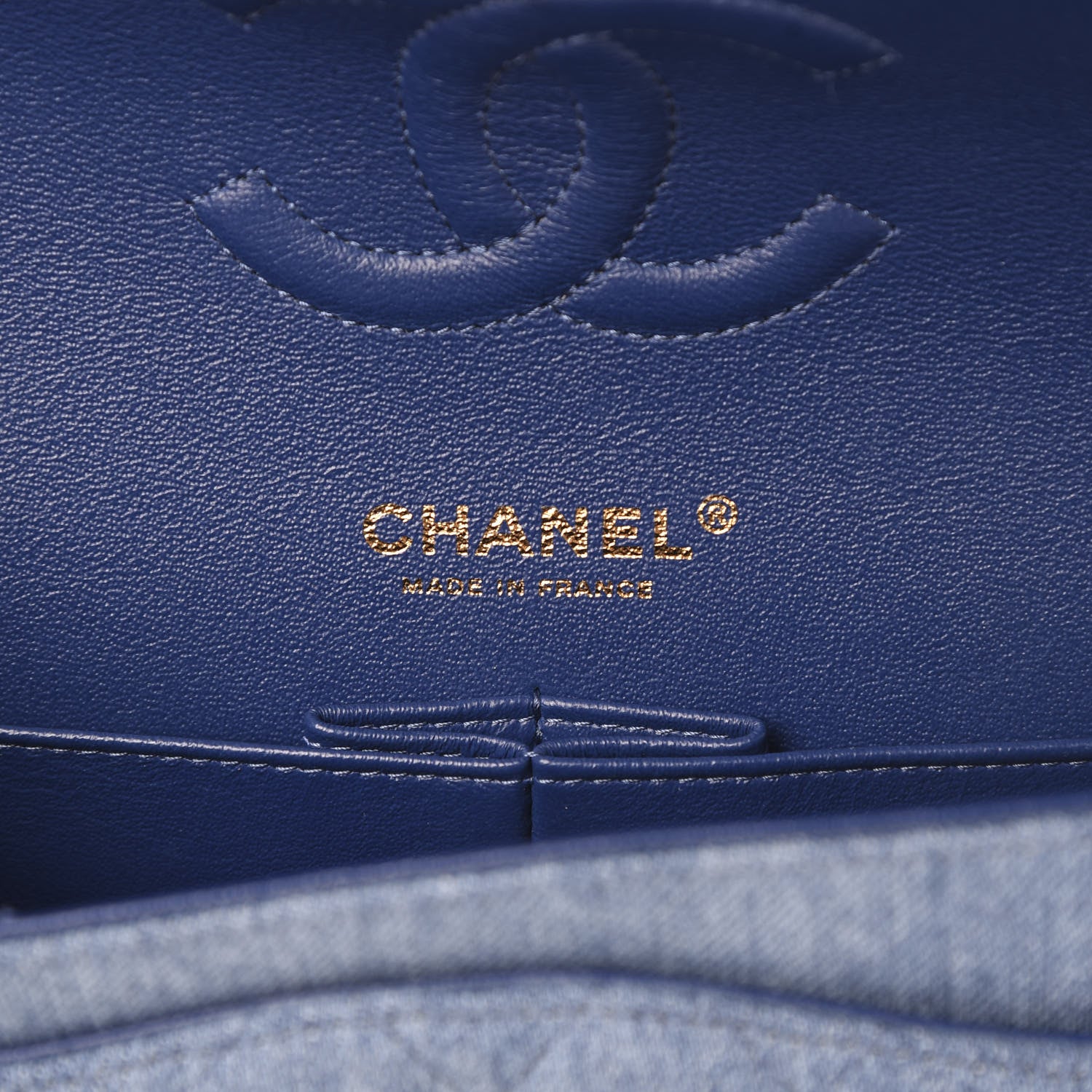 Chanel Denim Quilted Medium Double Flap Blue 5 of 11