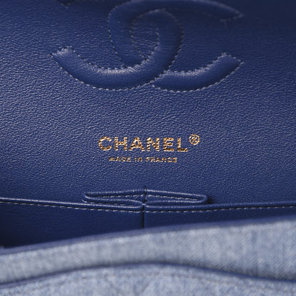Chanel Denim Quilted Medium Double Flap Blue 5 of 11