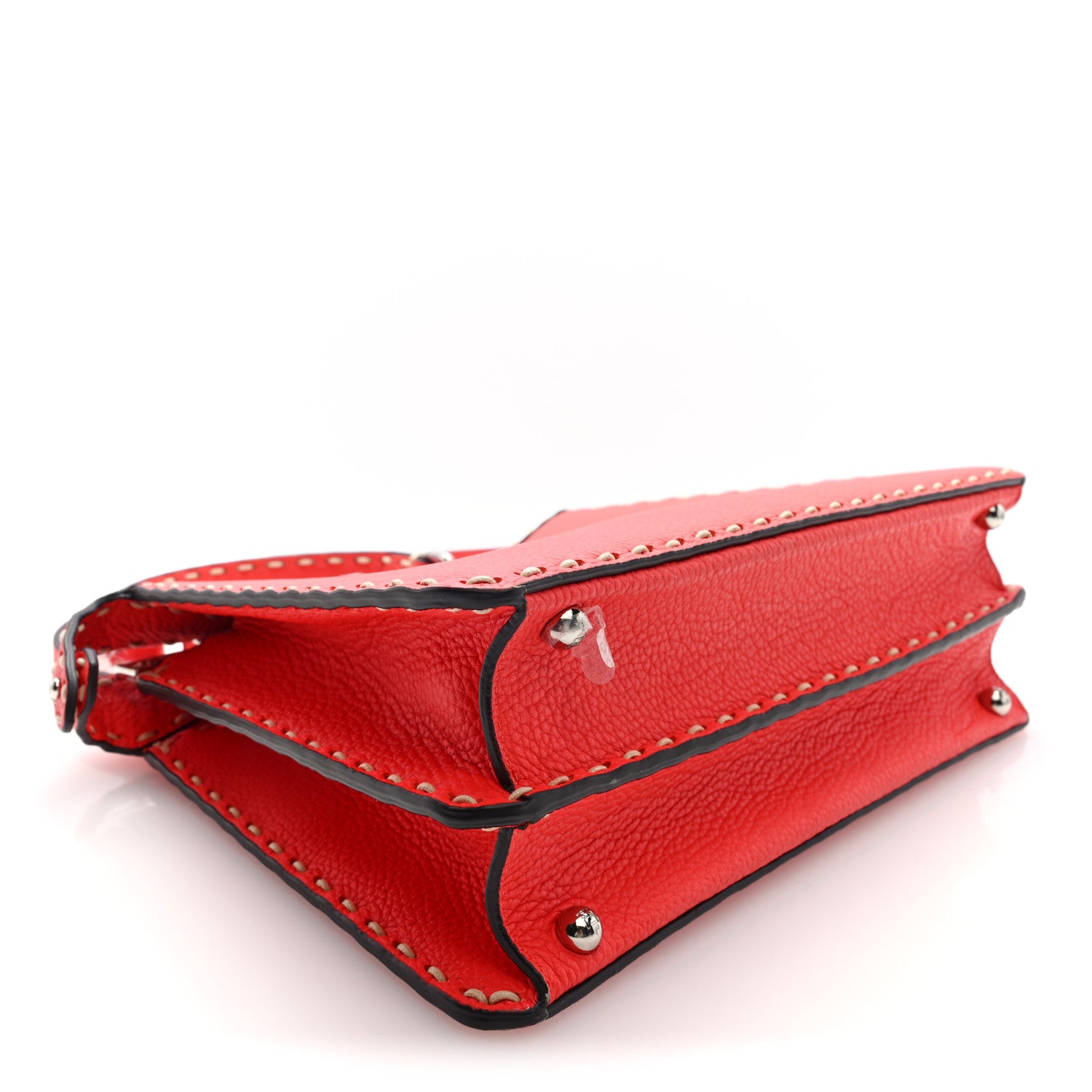 Fendi Vitello Granato Camoscio Selleria Macro Stitchings Medium Peekaboo I SEE U Satchel Tullipano 4 of 10