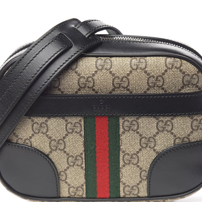 Gucci GG Supreme Monogram Web Small Shoulder Bag Black 10 of 11