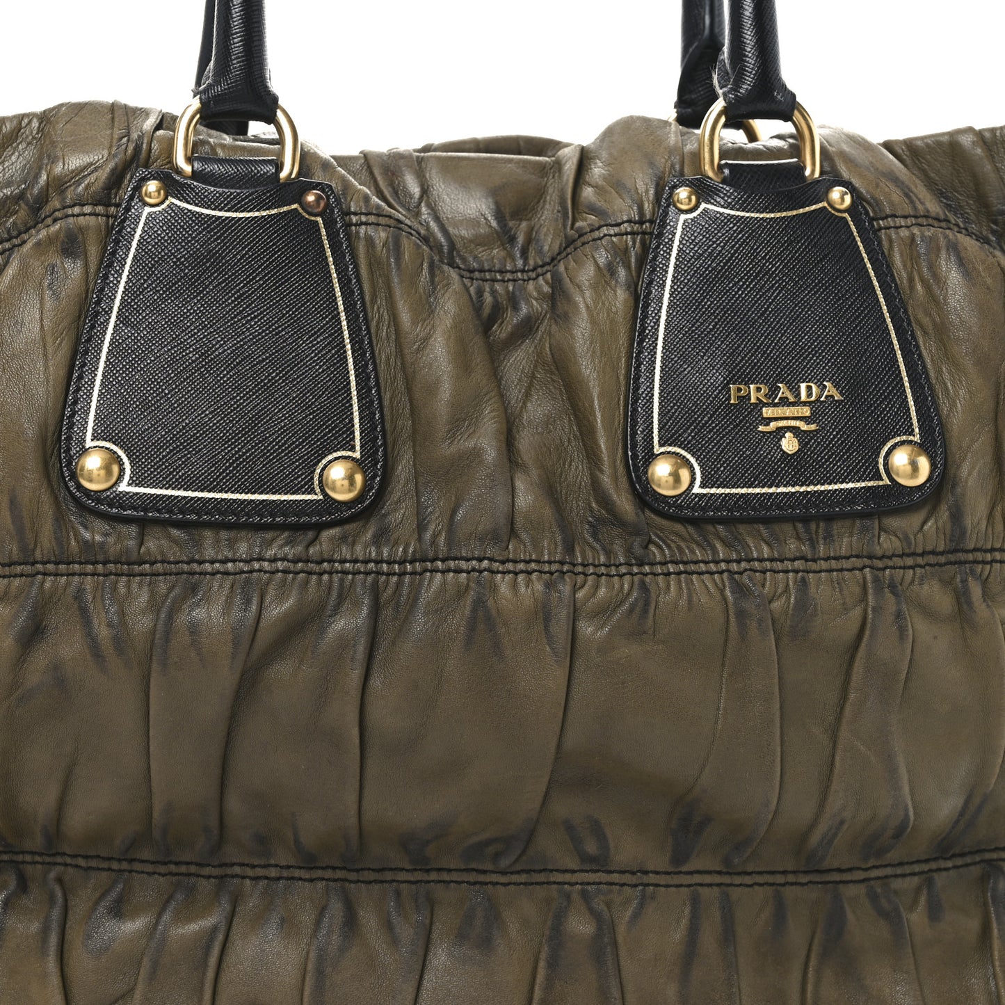 Nappa Gaufre Tote Green