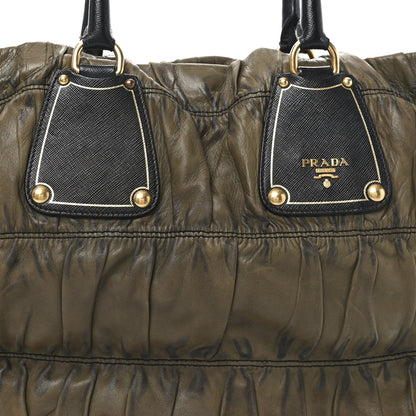 Prada Nappa Gaufre Tote Green 6 of 9