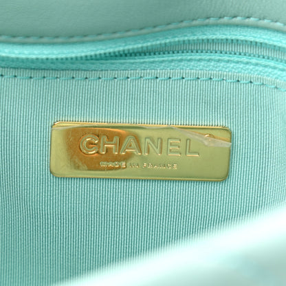 Chanel Goatskin Quilted Medium Chanel 19 Flap Light Blue 8 of 10