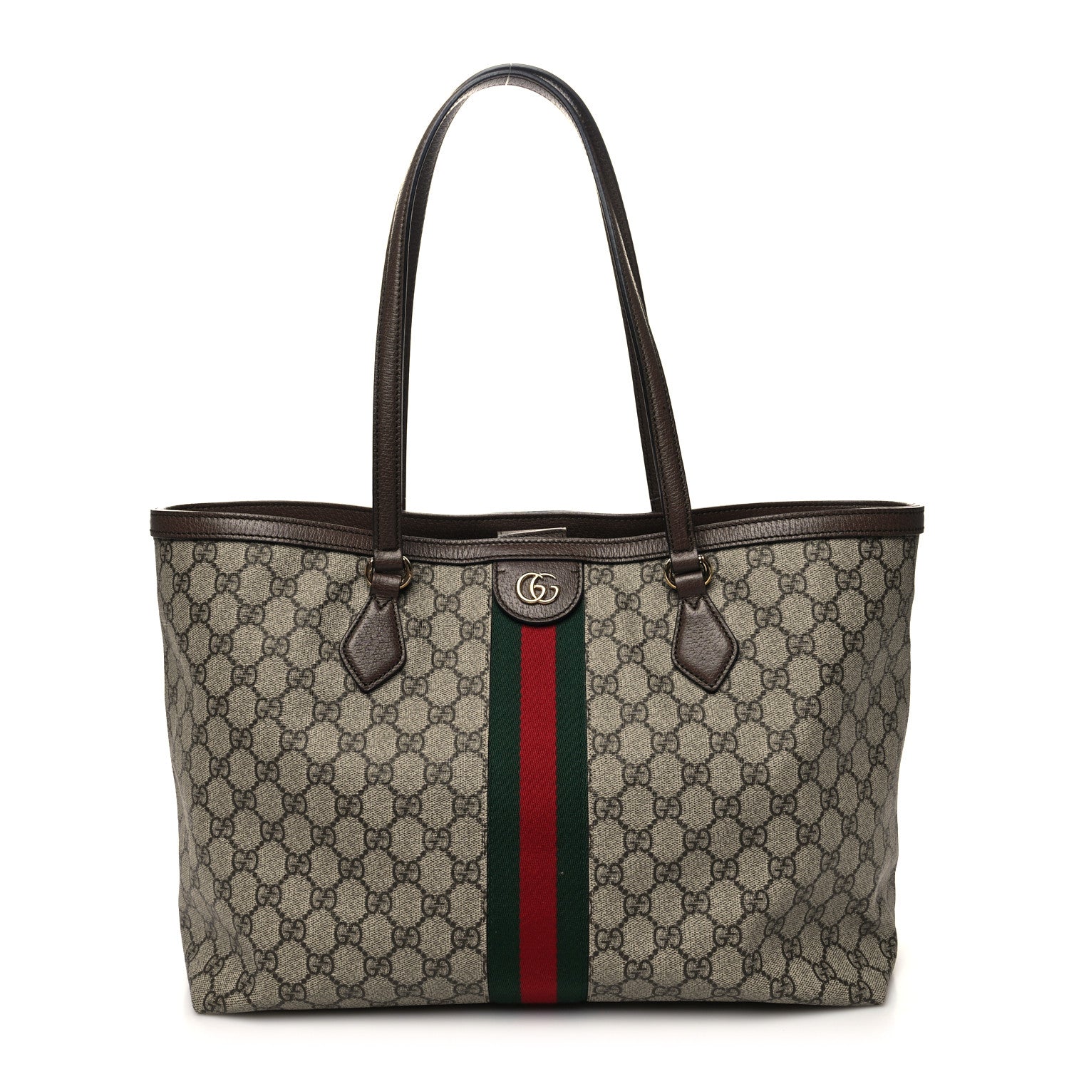 Gucci GG Supreme Monogram Medium Ophidia Shopping Tote Brown 1 of 10