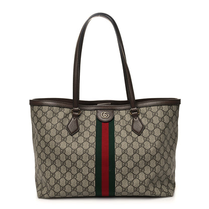 Gucci GG Supreme Monogram Medium Ophidia Shopping Tote Brown 1 of 10