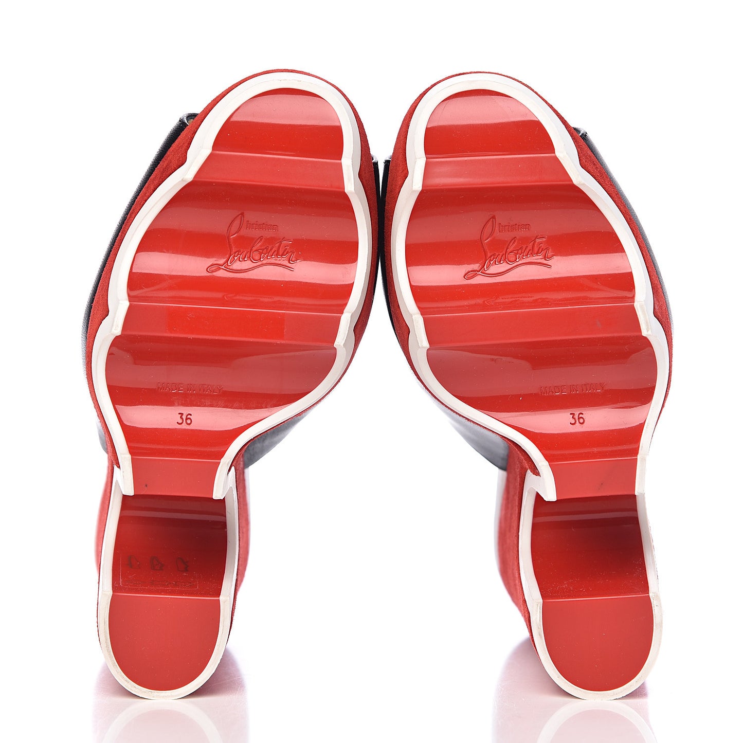 Nappa Suede Mulacramp 140 Sandals 36 Black Red