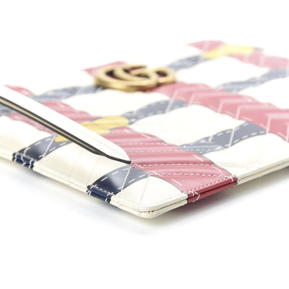 Gucci Calfskin Matelasse Trompe L'Oeil Print GG Marmont Zip Pouch White 6 of 11