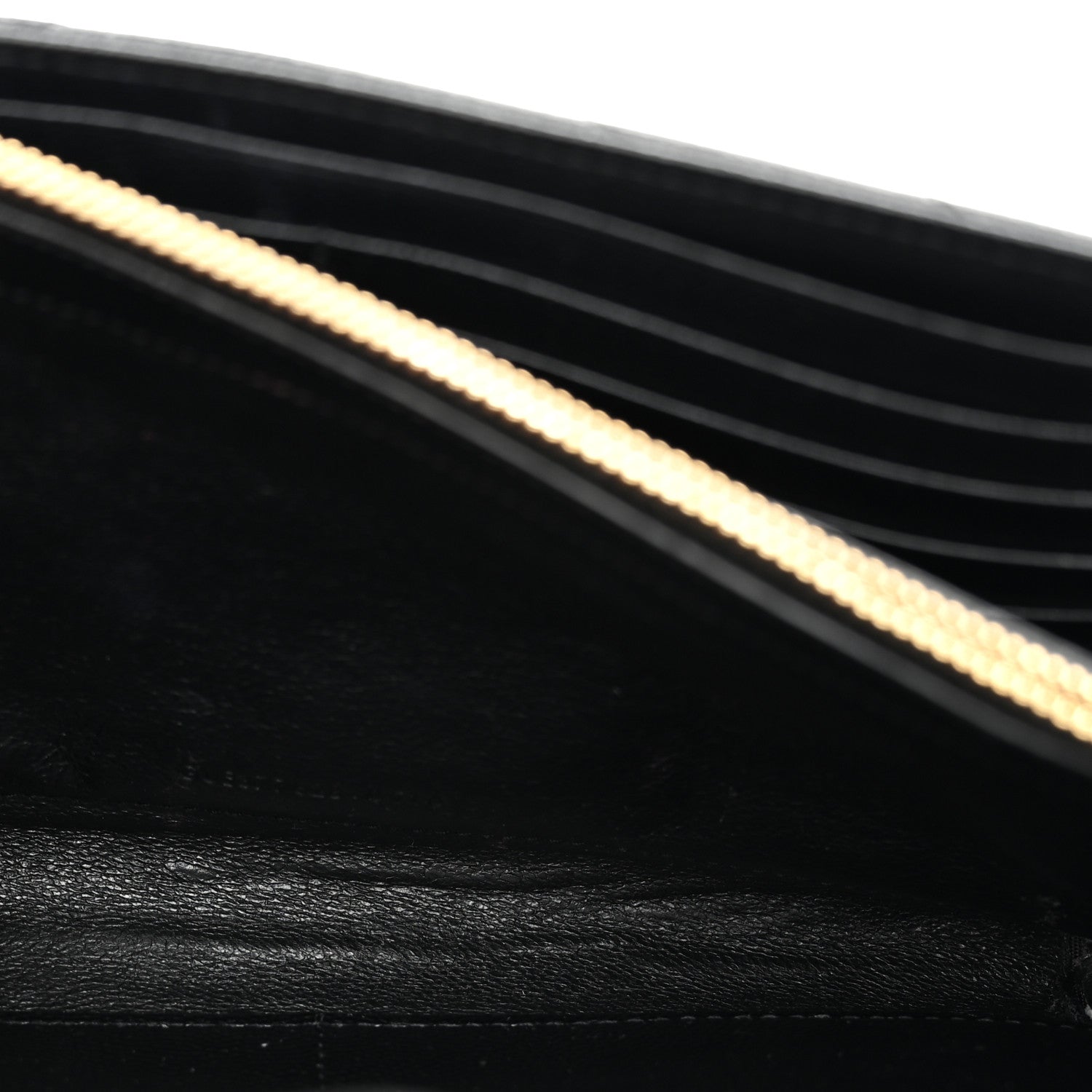 Saint Laurent Grain De Poudre Matelasse Chevron Monogram Chain Wallet Black 6 of 12
