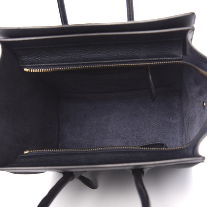 Celine Drummed Calfskin Micro Luggage Midnight 5 of 9