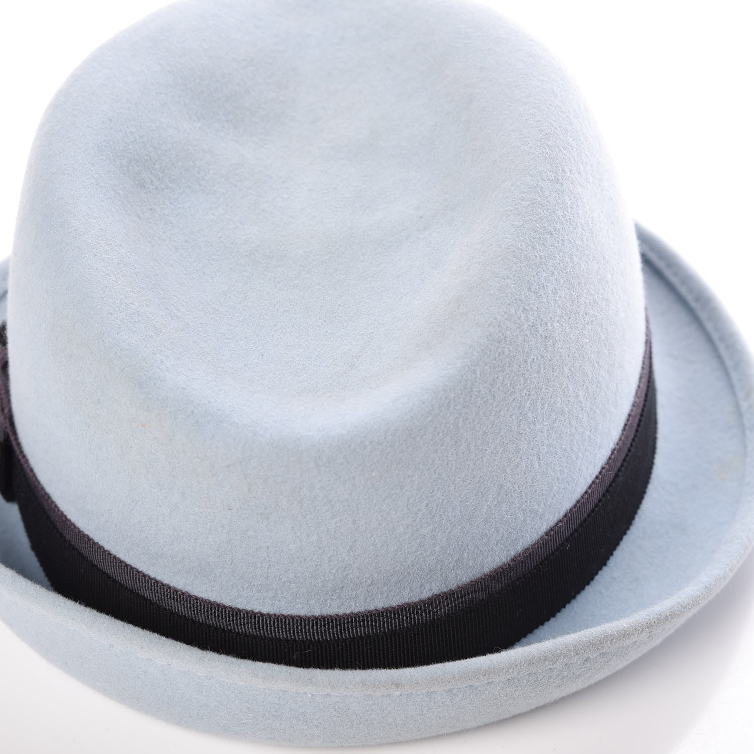 Chanel Rabbit Fur Felt CC Fedora Hat M Light Blue 7 of 11