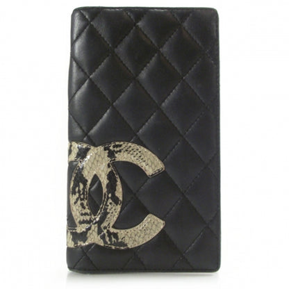 Chanel Leather Python Cambon Wallet Black 1 of 10