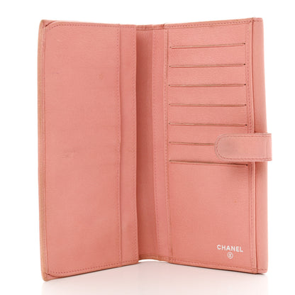 Chanel Goatskin Camellia Embossed Flap Wallet Pink 4 of 13