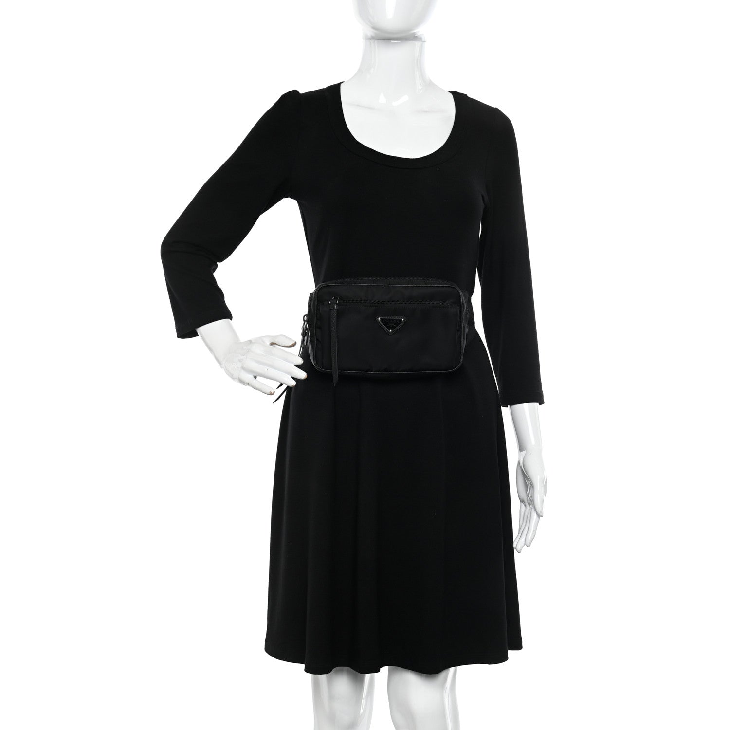 Prada Tessuto Nylon Belt Bag Black 2 of 10