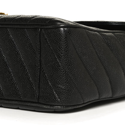 Chanel Caviar Chevron Quilted Maxi Single Flap Black 11 of 11