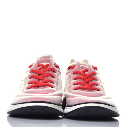Chanel Suede Calfskin Stretch Fabric CC Sneakers 42 Pink Red 2 of 6