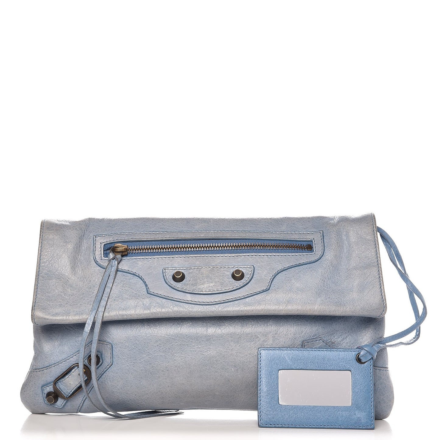 Agneau Classic Hardware Envelope Clutch Atlantique