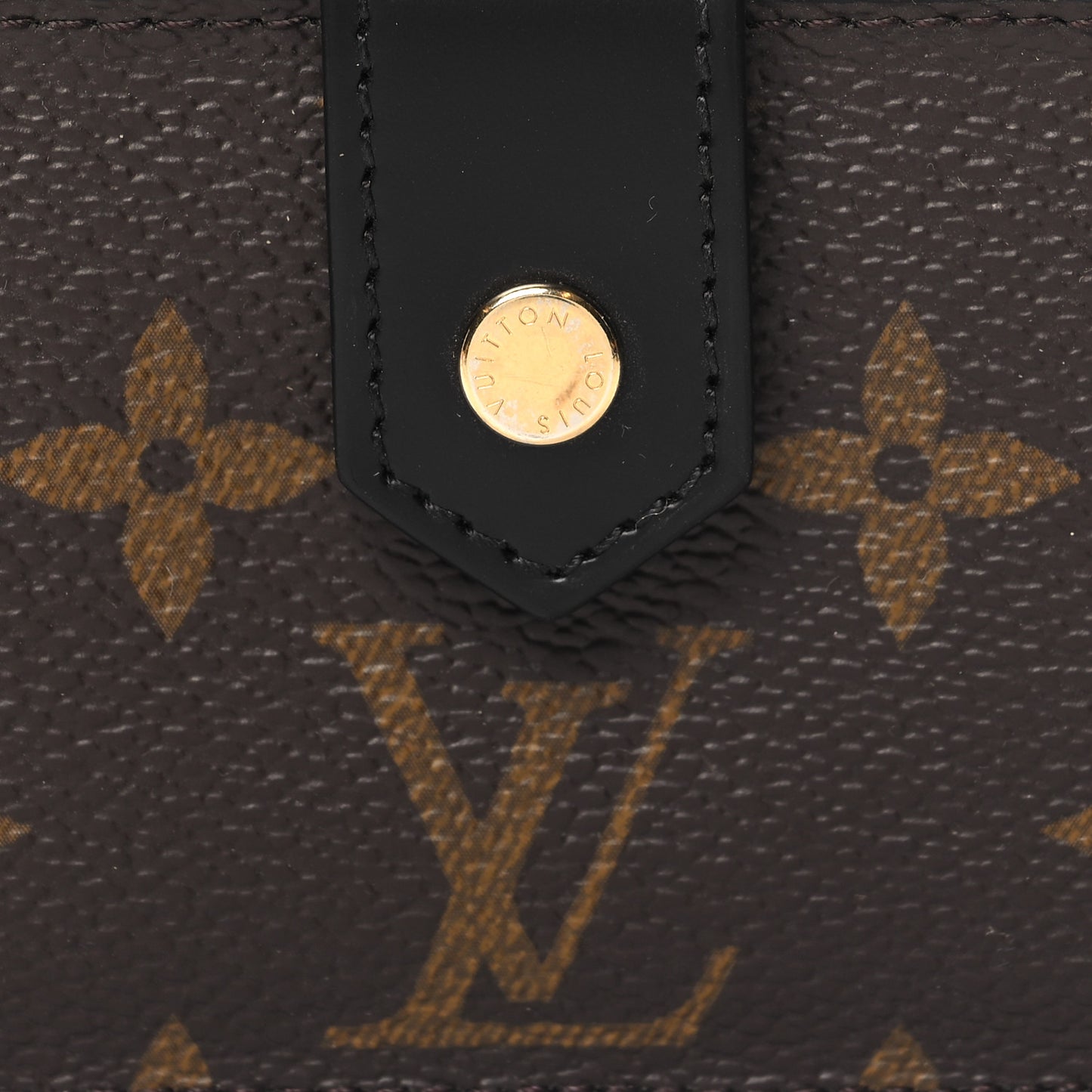 Monogram Gusset Card Holder Black