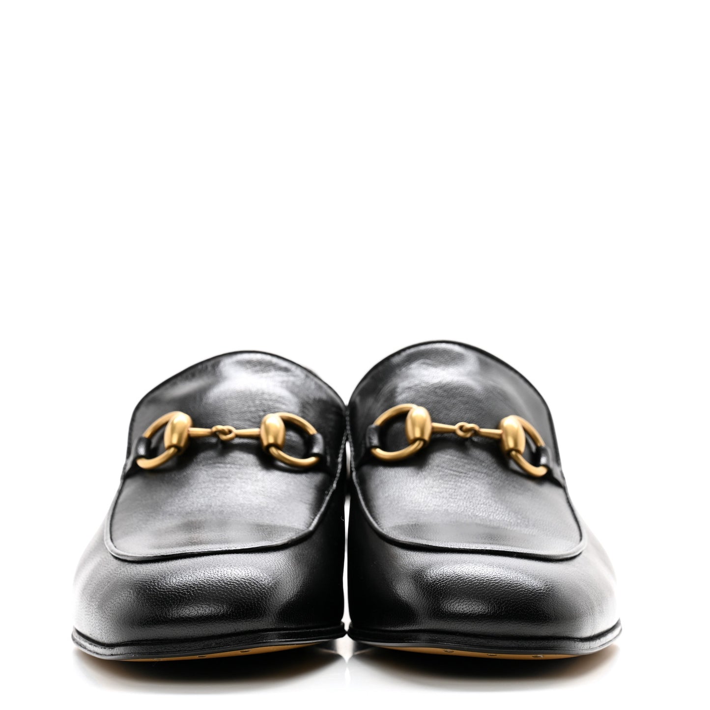 Goatskin Womens Horsebit Mid-Heel Loafers 38 Black