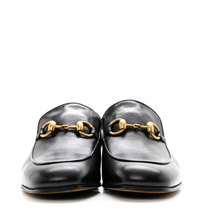 Gucci Goatskin Womens Horsebit Mid-Heel Loafers 38 Black 2 of 10