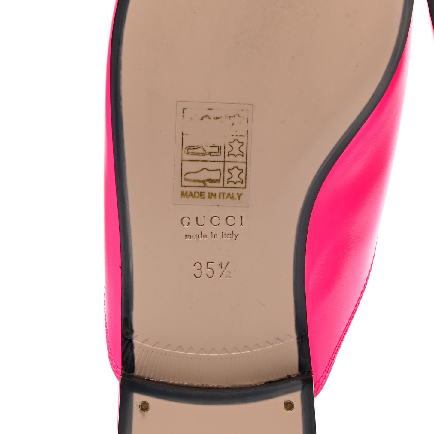 Calfskin Womens Princetown Slippers 35.5 Fuxia Fluo