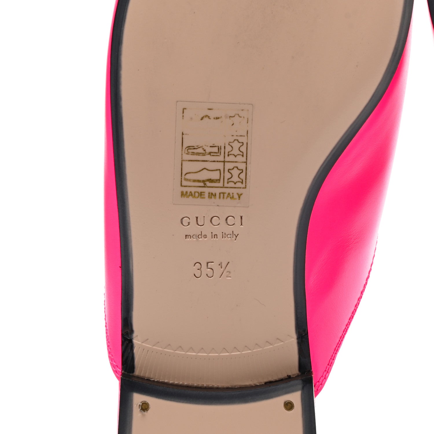 Gucci Calfskin Womens Princetown Slippers 35.5 Fuxia Fluo 6 of 8
