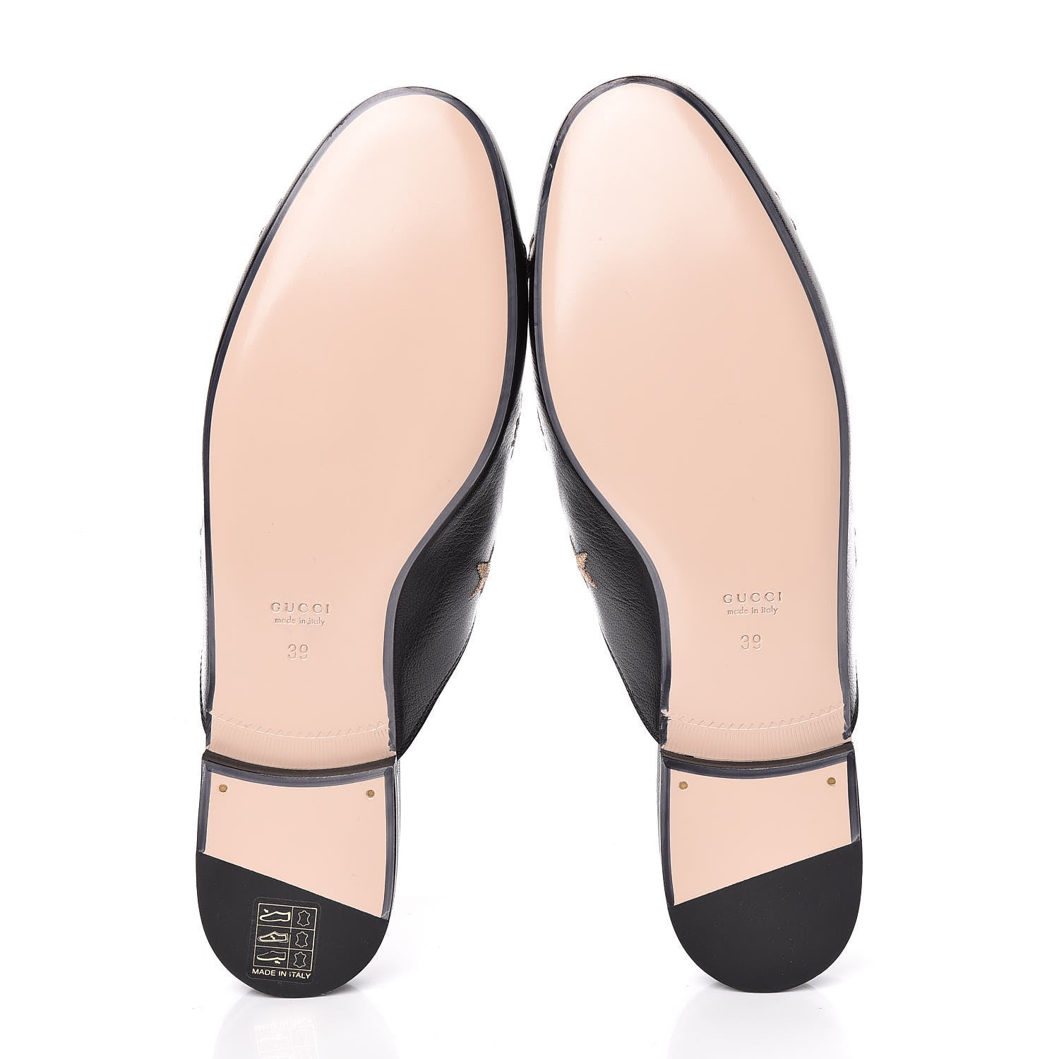 Gucci Goatskin Bee Star Embroidered Womens Princetown Slippers 39 Black 5 of 11