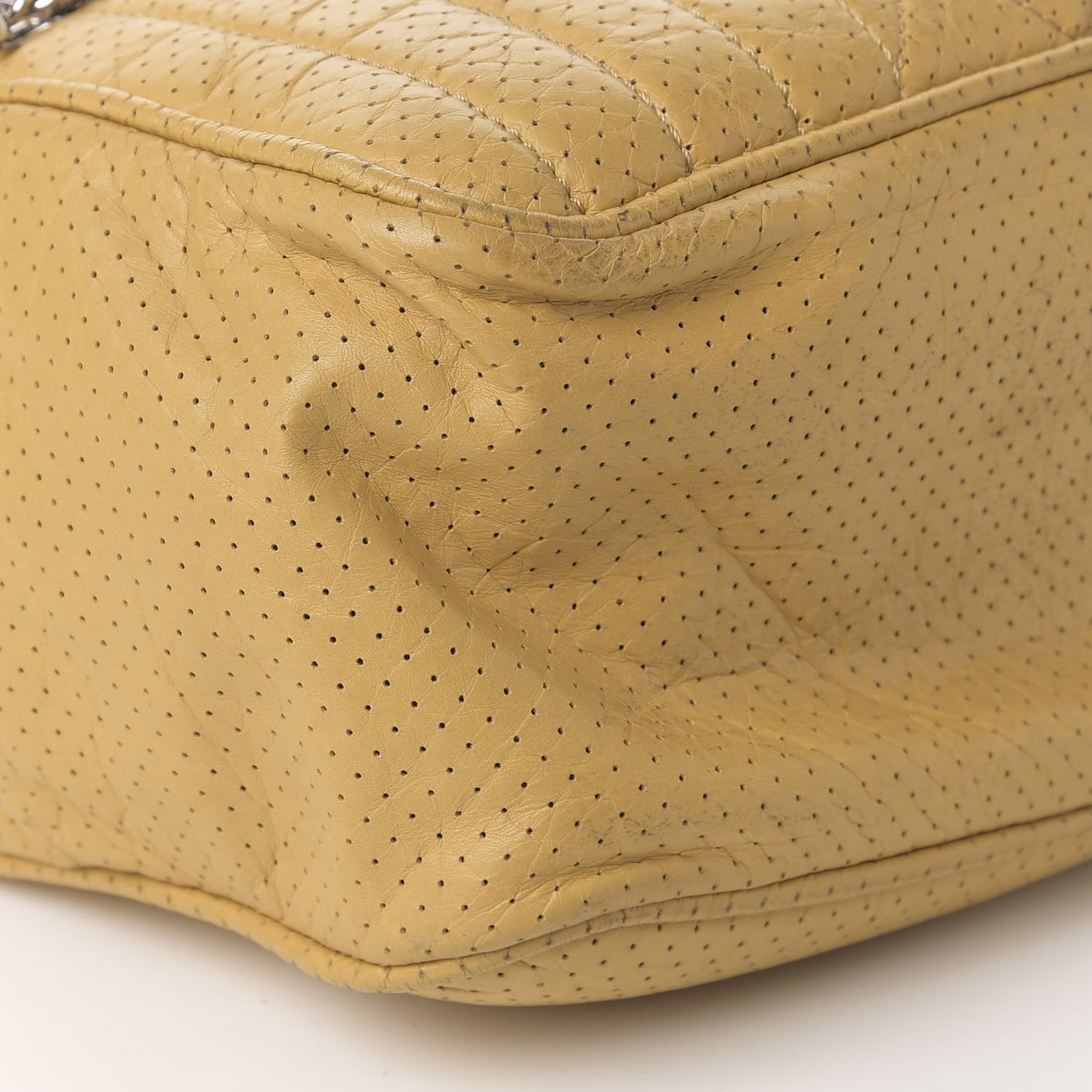 Calfskin Perforated 50's Satchel Yellow