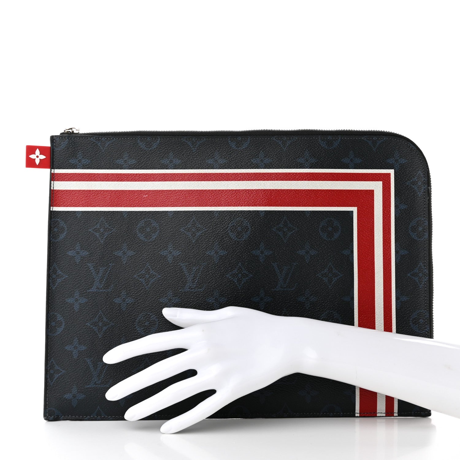 Louis Vuitton Monogram Cobalt Striped Pochette Jour GM 2 of 13
